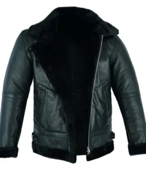  	Jeffrey RAF Aviator Shearling Fur SF Bomber Jacket