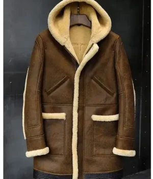  	Joshua Brown Fur Hooded Leather Jacket