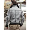 Troy Black Grey Leather SF Bomber Jacket Troy Black Grey Leather SF Bomber Jacket