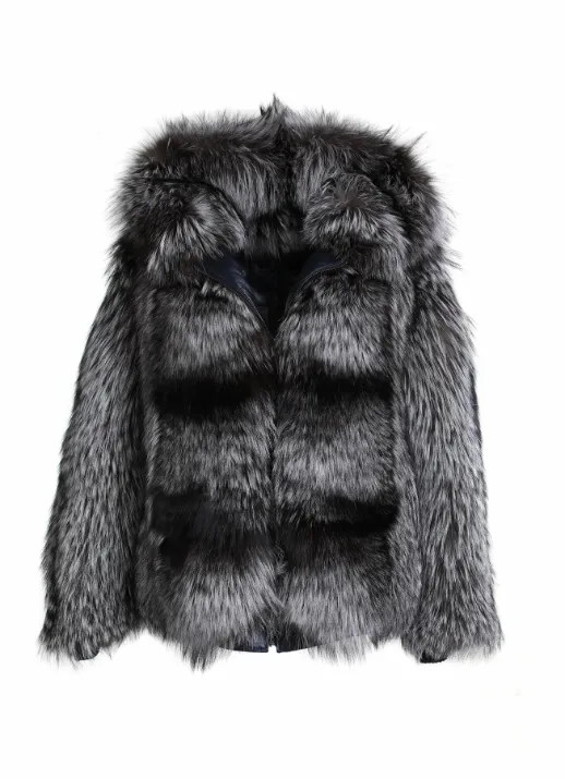 Mens Black Leather Bomber Hooded Parka Fur Jacket Mens Black Leather Bomber Hooded Parka Fur Jacket