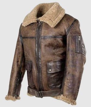  	Arnold Schwarzenegger B6 Aviator Shearling Fur Jacket