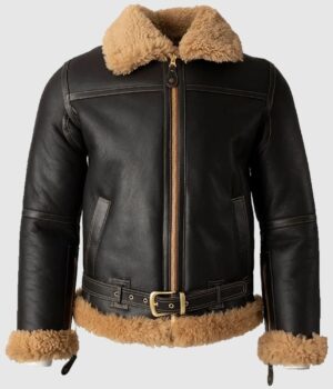  	Lewis Battle SF Bomber Shearling Fur Jacket