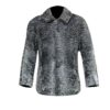  	Persian Karakul Lamb Mink Fur Collar Gray Jacket
