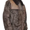  	Brown Persian Lamb B3 Bomber Mink Fur Collar Jacket