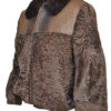  	Brown Persian Lamb B3 Bomber Mink Fur Collar Jacket