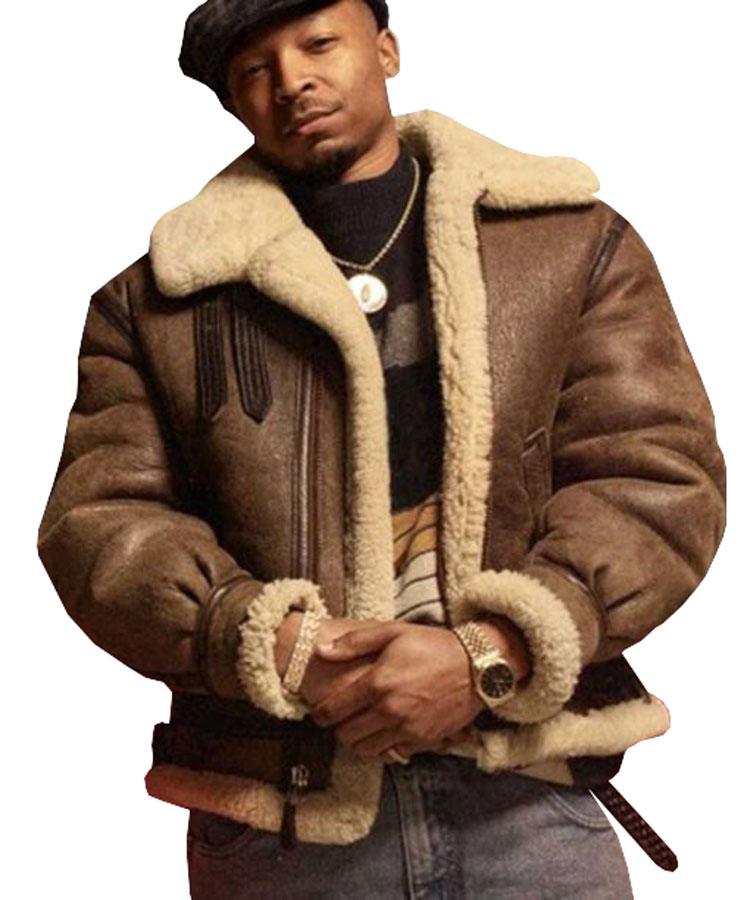 Power Book III Raising Kanan Lou Lou Brown Shearling Jacket Power Book III Raising Kanan Lou Lou Brown Shearling Jacket