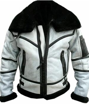  	Todd RAF SF Bomber Flight Aviator White Jacket