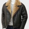  	Alex Brown Shearling Flight Pilot Jacket