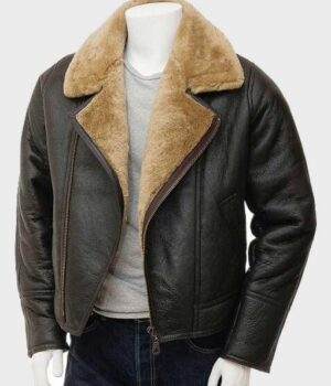  	Alex Brown Shearling Flight Pilot Jacket