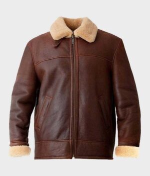  	Clark Shearling Leather Brown Jacket
