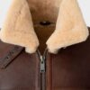  	Clark Shearling Leather Brown Jacket
