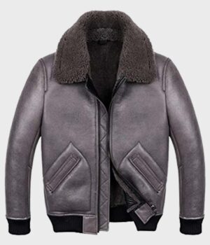  	Robinson Shearling Grey B2 Leather Jacket