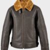  	Davis Shearling Leather Brown Jacket