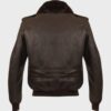  	Parker A2 Shearling Brown Bomber Leather Jacket