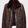  	Shawn SF Brown Shearling Leather Jacket
