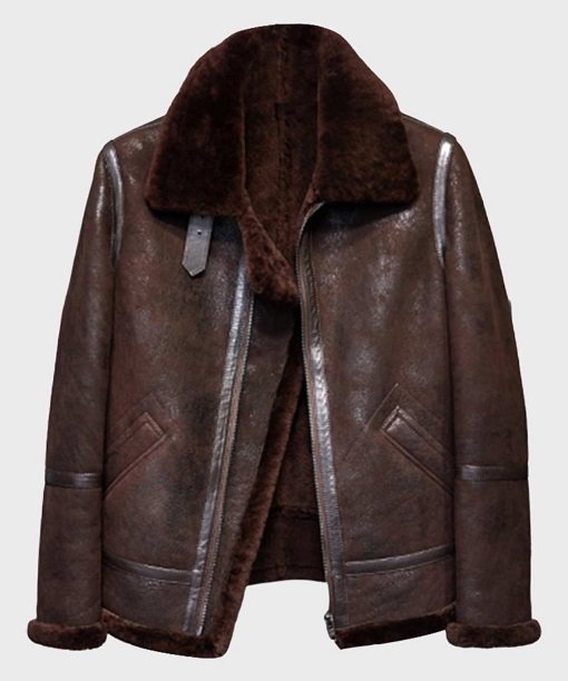Shawn SF Brown Shearling Leather Jacket Shawn SF Brown Shearling Leather Jacket