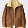  	Johnson Brown SF Shearling Soft Leather Jacket