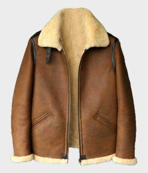  	Johnson Brown SF Shearling Soft Leather Jacket