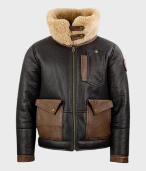  	Jones-SF Shearling Bomber Black Jacket