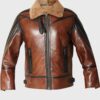  	Thompson Distressed Shearling Aviator SF Jacket
