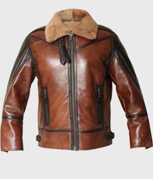  	Thompson Distressed Shearling Aviator SF Jacket
