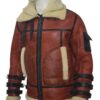  	Drew Aviator B6 Sheepskin Bomber Leather Jacket