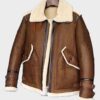  	Harris-SF Flight Sheepskin Shearling Leather Jacket