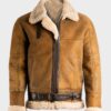  	Jay Brown Sheepskin SF Leather Jacket