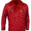  	Barry Shearling Fur Red Leather Jacket