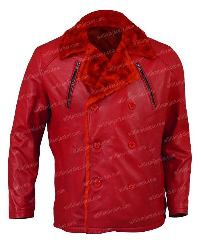 Barry Shearling Fur Red Leather Jacket Barry Shearling Fur Red Leather Jacket