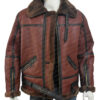 	Darren SF Bomber Reddish Shaded Sheepskin Leather Jacket