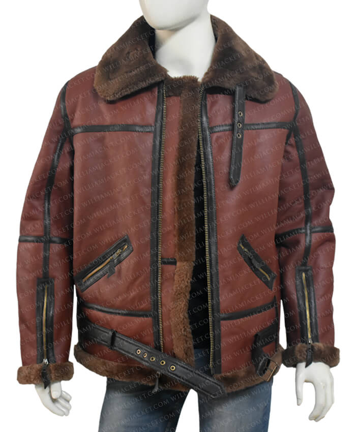 Darren SF Bomber Reddish Shaded Sheepskin Leather Jacket Darren SF Bomber Reddish Shaded Sheepskin Leather Jacket