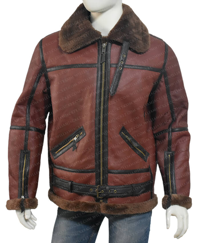 Darren SF Bomber Reddish Shaded Sheepskin Leather Jacket Darren SF Bomber Reddish Shaded Sheepskin Leather Jacket