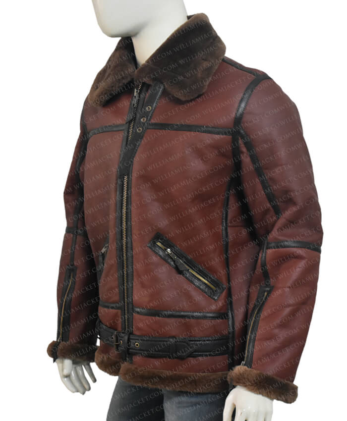 Darren SF Bomber Reddish Shaded Sheepskin Leather Jacket Darren SF Bomber Reddish Shaded Sheepskin Leather Jacket