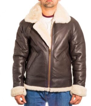  	Russell Dark Brown SF Aviator Sheepskin Pilot Jacket
