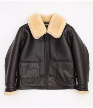  	Tony Navy M-445A Brown Shearling Jacket
