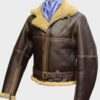  	Jerry WW2 RAF Sheepskin Brown Jacket