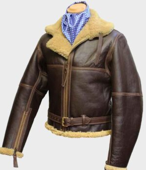  	Jerry WW2 RAF Sheepskin Brown Jacket