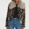  	Wynonna Earp Waverly Leopard Grey Faux Fur Jacket
