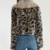  	Wynonna Earp Waverly Leopard Grey Faux Fur Jacket
