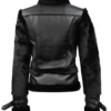  	Womens Top Gun Asymmetrical Black Fur Slim Fit Leather Jacket