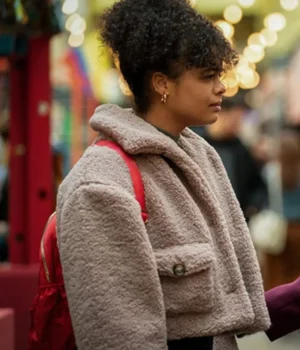  	Suspicion Lydia West Sherpa Fur Cropped Jacket