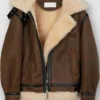  	Billie Piper I Hate Suzie Brown Shearling Leather Jacket