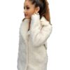  	Singer Ariana Grande White Faux Fur Jacket