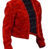 Victoria Justice Afterlife of the Party Red Cropped Fur Jacket Victoria Justice Afterlife of the Party Red Cropped Fur Jacket