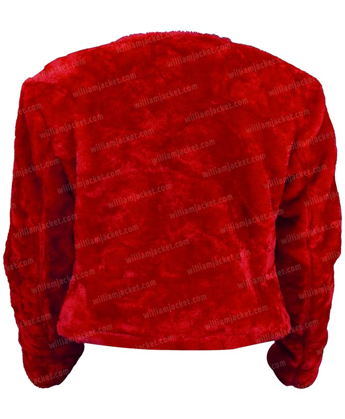 Victoria Justice Afterlife of the Party Red Cropped Fur Jacket Victoria Justice Afterlife of the Party Red Cropped Fur Jacket