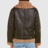  	Laura Black SF Bomber Aviator Shearling Jacket