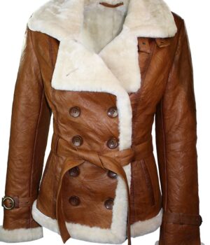  	Rachael Aviator Double Breasted Leather Jacket