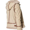Alicia Beige Shearling Fur Hooded Leather Jacket Alicia Beige Shearling Fur Hooded Leather Jacket