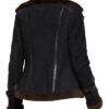 Meghan Shearling Fur Bomber Suede Jacket Meghan Shearling Fur Bomber Suede Jacket